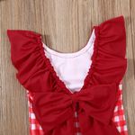 Fashion, accesorii si bijuterii - Copii - Lenjerie si pijamale copii - Costume de baie copii - Costum de baie cu patratele rosii si bentita, marime 120 - Infinity.ro