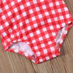 Fashion, accesorii si bijuterii - Copii - Lenjerie si pijamale copii - Costume de baie copii - Costum de baie cu patratele rosii si bentita, marime 120 - Infinity.ro