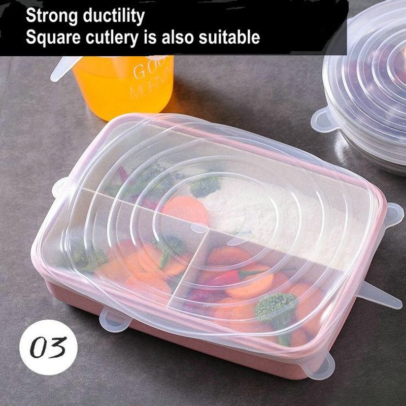 Casa si Gradina - Bucatarie si vesela - Organizare si depozitare bucatarie - Borcane si capace - Set cu 6 capace pentru vasele de gatit si alte recipiente pentru depozitat alimente, marimi universale, Alexa - Infinity.ro