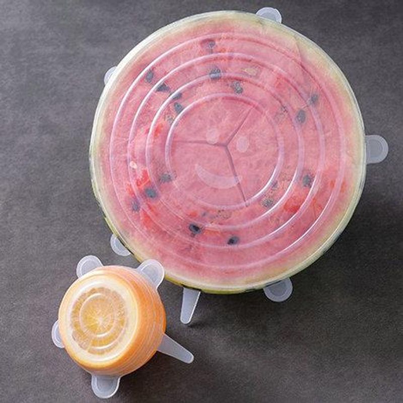 Casa si Gradina - Bucatarie si vesela - Organizare si depozitare bucatarie - Borcane si capace - Set cu 6 capace pentru vasele de gatit si alte recipiente pentru depozitat alimente, marimi universale, Alexa - Infinity.ro