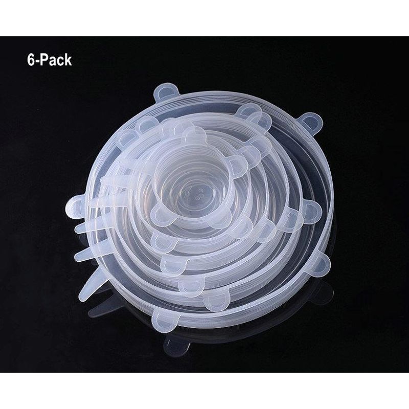 Casa si Gradina - Bucatarie si vesela - Organizare si depozitare bucatarie - Borcane si capace - Set cu 6 capace pentru vasele de gatit si alte recipiente pentru depozitat alimente, marimi universale, Alexa - Infinity.ro