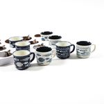 Casa si Gradina - Bucatarie si vesela - Cani si pahare - Cani si cesti - Set 4 cani portelan, model marin, 130ml - Infinity.ro