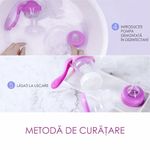 Jucarii, Copii si Bebe - Maternitate - Pompe de san - Pompa pentru san manuala cu biberon pentru hranire naturala, Linovit®, 150ml, Roz - Infinity.ro