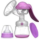 Jucarii, Copii si Bebe - Maternitate - Pompe de san - Pompa pentru san manuala cu biberon pentru hranire naturala, Linovit®, 150ml, Roz - Infinity.ro
