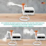 Jucarii, Copii si Bebe - Igiena si ingrijire - Accesorii ingrijire copii - Aparate aerosoli copii - Aparat Aerosoli Profesional Linomag®, Masca Copii si Adulti, Adaptor Bebelusi, 3 Moduri de Nebulizare, , Silentios, Alb - Infinity.ro