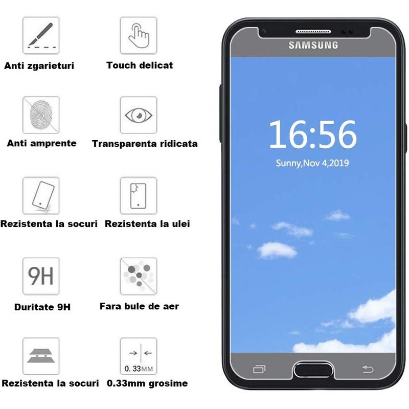 Laptop, Telefoane si Tablete - Telefoane mobile si accesorii - Accesorii Telefoane - Folii protectie telefoane - Folie din sticla temperata, Samsung Galaxy J7 2017 - Infinity.ro