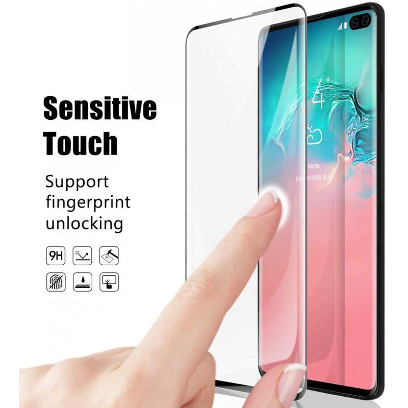 Laptop, Telefoane si Tablete - Telefoane mobile si accesorii - Accesorii Telefoane - Folii protectie telefoane - Folie de sticla, Samsung Galaxy S10, MyStyle, cu margini colorate negru - Infinity.ro