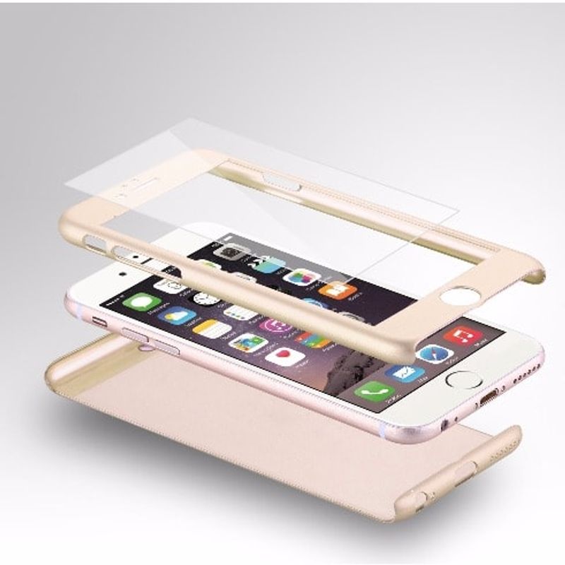 Laptop, Telefoane si Tablete - Telefoane mobile si accesorii - Accesorii Telefoane - Huse telefoane - Husa Fullbody MyStyle Gold Apple iPhone 7 Plus acoperire completa 360 grade cu folie de sticla gratis - Infinity.ro