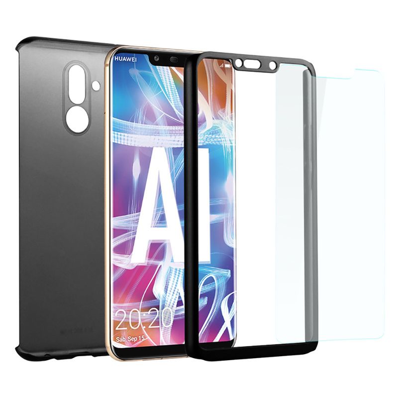 Laptop, Telefoane si Tablete - Telefoane mobile si accesorii - Accesorii Telefoane - Huse telefoane - Husa Premium 360 de grade compatibil cu Huawei Mate 20 Lite, Folie de sticla inclusa, Rezistenta la socuri, Negru - Infinity.ro