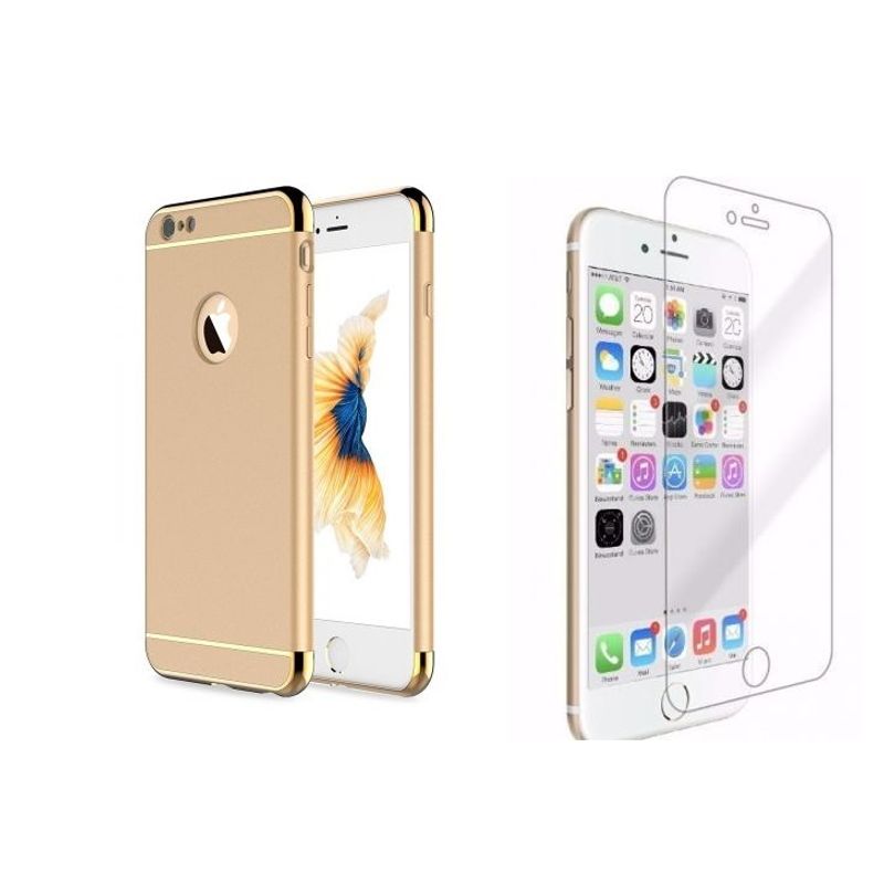 Laptop, Telefoane si Tablete - Telefoane mobile si accesorii - Accesorii Telefoane - Huse telefoane - Pachet husa compatibila cu Apple iPhone 6 Plus, Luxury Gold Plated, folie de sticla gratis - Infinity.ro