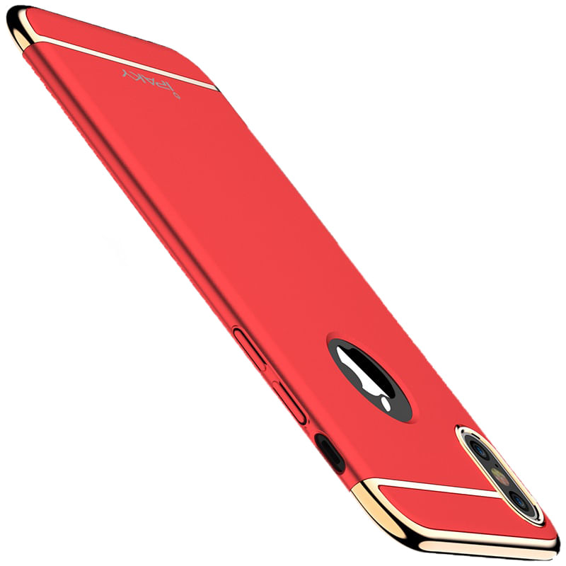 Laptop, Telefoane si Tablete - Telefoane mobile si accesorii - Accesorii Telefoane - Huse telefoane - Husa IPAKY Glamour Fashion Look 3 in 1 Hybrid cu Insertie Aurie - Iphone X (Red) - Infinity.ro