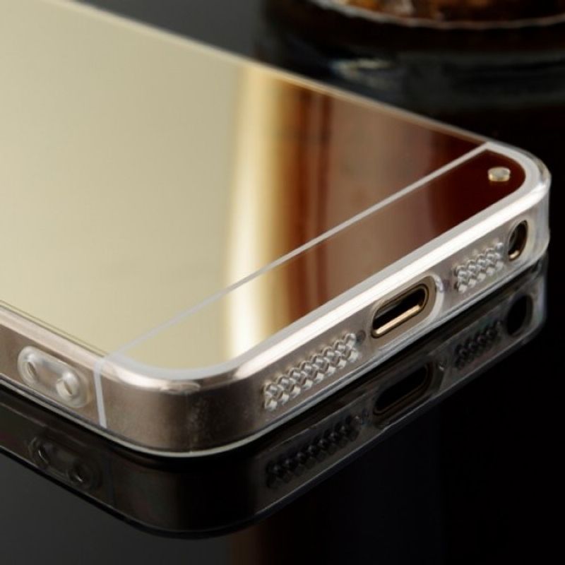 Laptop, Telefoane si Tablete - Telefoane mobile si accesorii - Accesorii Telefoane - Huse telefoane - Husa Apple iPhone 5/5S/SE, MyStyle Elegance Luxury tip oglinda, Gold - Infinity.ro