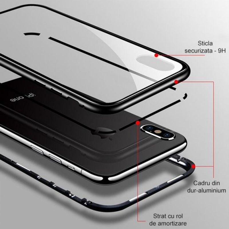 Laptop, Telefoane si Tablete - Telefoane mobile si accesorii - Accesorii Telefoane - Huse telefoane - Husa de protectie Magnetic Case 360° pentru iPhone 7 Plus / 8 Plus, neagra - Infinity.ro