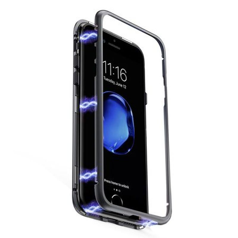 Laptop, Telefoane si Tablete - Telefoane mobile si accesorii - Accesorii Telefoane - Huse telefoane - Husa Magnetic Case 360°, compatibila cu Apple pentru Iphone XS, BGold, Clear&Black - Infinity.ro