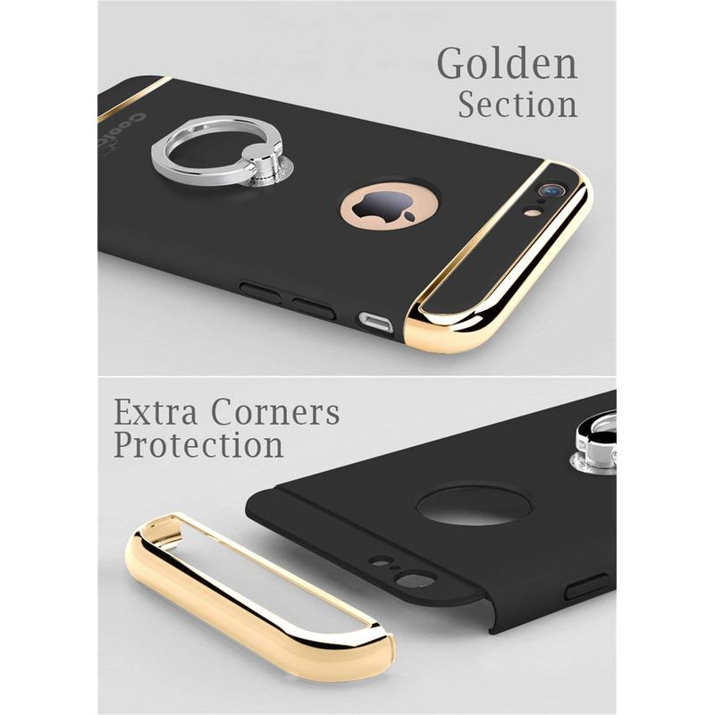 Laptop, Telefoane si Tablete - Telefoane mobile si accesorii - Accesorii Telefoane - Huse telefoane - Husa Apple iPhone 6/6S, MyStyle Elegance Luxury 3in1 Ring Black - Infinity.ro