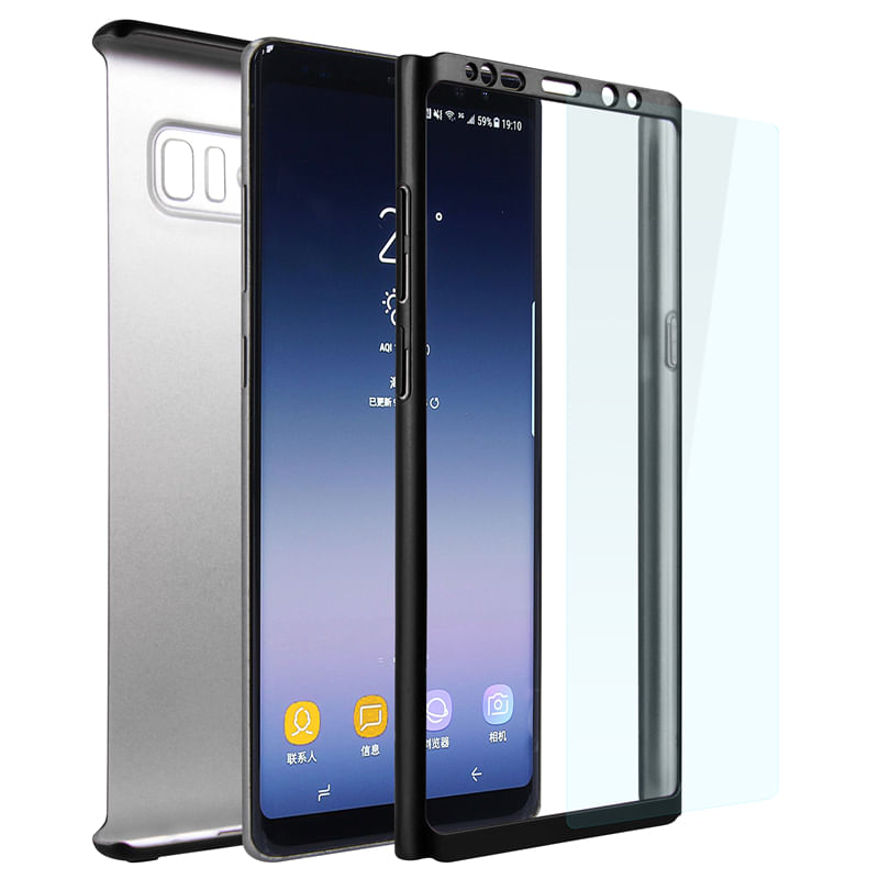 Laptop, Telefoane si Tablete - Telefoane mobile si accesorii - Accesorii Telefoane - Huse telefoane - Husa 360° Matte Full Protection - Samsung Galaxy Note 8 - Negru - (fata + spate + folie de protectie din silicon) - Infinity.ro