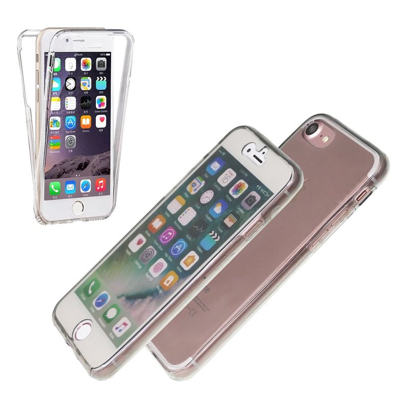 Laptop, Telefoane si Tablete - Telefoane mobile si accesorii - Accesorii Telefoane - Huse telefoane - Husa Full TPU 360° fata si spate compatibila iPhone 8, Transparent - Infinity.ro