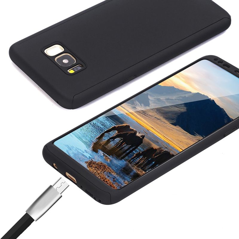 Laptop, Telefoane si Tablete - Telefoane mobile si accesorii - Accesorii Telefoane - Huse telefoane - Husa Full Cover (fata + spate) pentru Samsung Galaxy S8 Plus, Negru - Infinity.ro