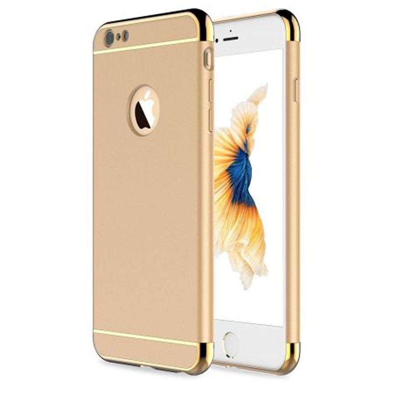 Laptop, Telefoane si Tablete - Telefoane mobile si accesorii - Accesorii Telefoane - Huse telefoane - Pachet husa compatibila cu Apple iPhone 6/6S, Luxury Gold Plated, folie de sticla gratis - Infinity.ro