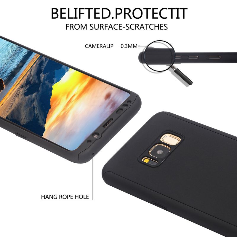 Laptop, Telefoane si Tablete - Telefoane mobile si accesorii - Accesorii Telefoane - Huse telefoane - Husa Full Cover (fata + spate) pentru Samsung Galaxy S8 Plus, Negru - Infinity.ro