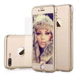 Laptop, Telefoane si Tablete - Telefoane mobile si accesorii - Accesorii Telefoane - Huse telefoane - Husa telefon Iphone 6/6S ofera protectie 360° Ultrasubtire + Folie Sticla Securizata - Gold - Infinity.ro