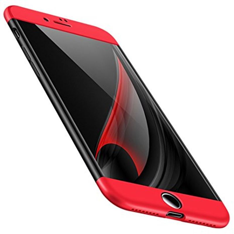Laptop, Telefoane si Tablete - Telefoane mobile si accesorii - Accesorii Telefoane - Huse telefoane - Husa TotulPerfect telefon Apple Iphone 7 Plus ofera protectie Subtire 3in1 Lux Design Red-Black + Folie Sticla - Infinity.ro