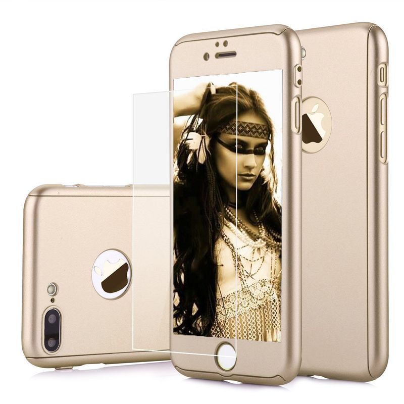 Laptop, Telefoane si Tablete - Telefoane mobile si accesorii - Accesorii Telefoane - Huse telefoane - Husa telefon Iphone 6/6S ofera protectie 360° Ultrasubtire + Folie Sticla Securizata - Gold - Infinity.ro