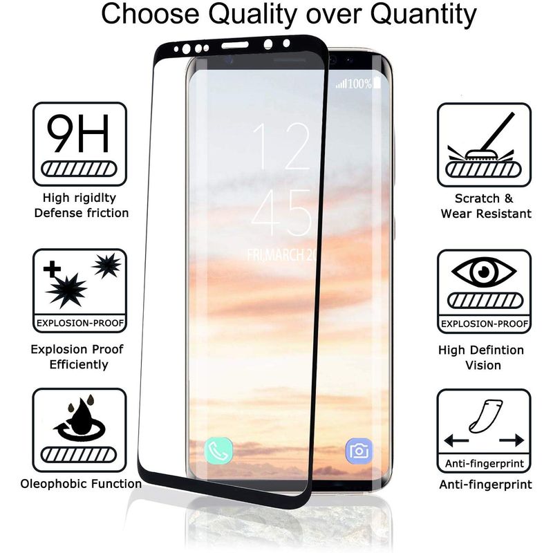Laptop, Telefoane si Tablete - Telefoane mobile si accesorii - Accesorii Telefoane - Folii protectie telefoane - Folie sticla 3D, Full Glue, Samsung Galaxy S8, ecran complet, Negru - Infinity.ro