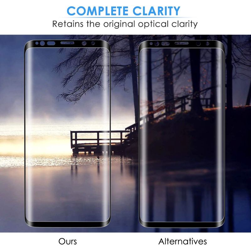 Laptop, Telefoane si Tablete - Telefoane mobile si accesorii - Accesorii Telefoane - Folii protectie telefoane - Folie sticla 3D, Full Glue, Samsung Galaxy S8, ecran complet, Negru - Infinity.ro