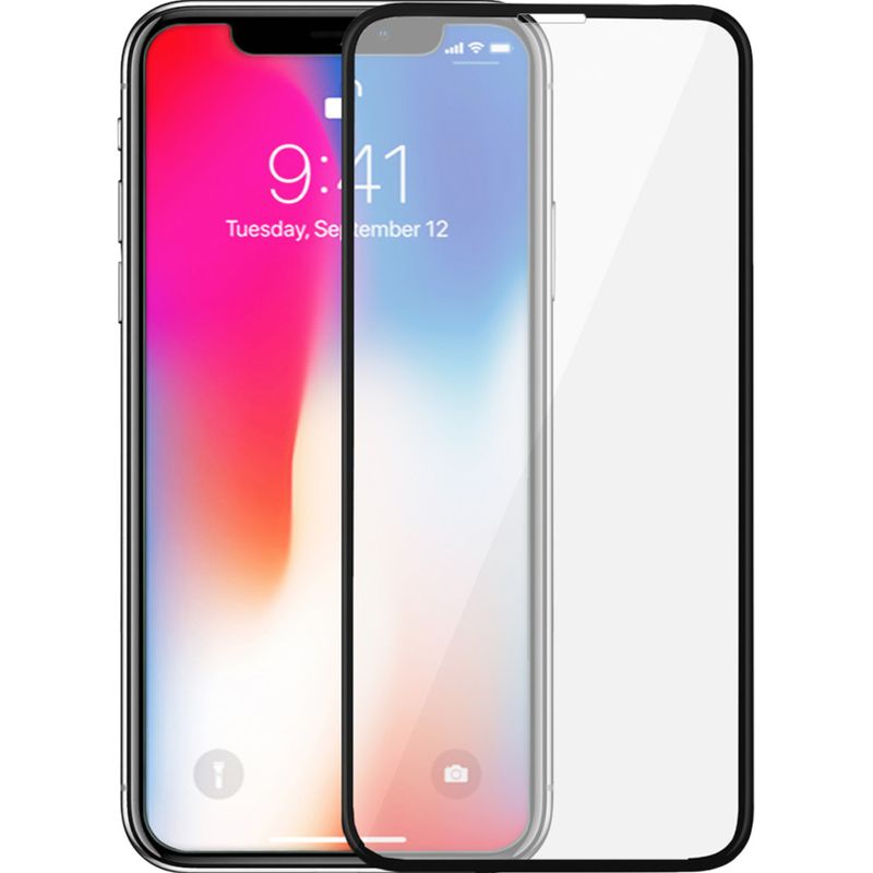 Laptop, Telefoane si Tablete - Telefoane mobile si accesorii - Accesorii Telefoane - Folii protectie telefoane - Folie din sticla pentru iPhone Xs Max, Transparent - Negru - Infinity.ro