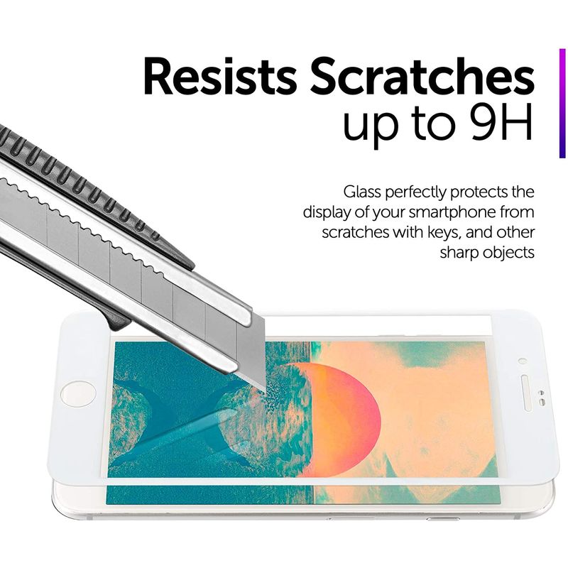 Laptop, Telefoane si Tablete - Telefoane mobile si accesorii - Accesorii Telefoane - Folii protectie telefoane - Folie de sticla 3D Apple iPhone SE2, margini colorate Alb - Infinity.ro