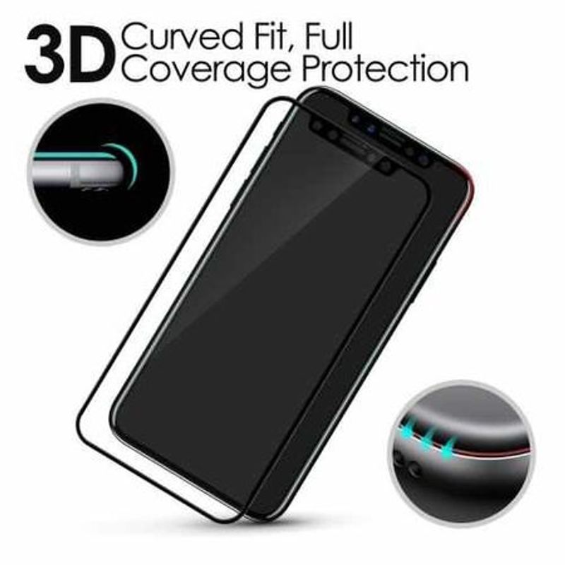 Laptop, Telefoane si Tablete - Telefoane mobile si accesorii - Accesorii Telefoane - Folii protectie telefoane - Folie protectie iPhone X / Xs, 3D, rezistenta 9H, sticla securizata, Negru - Infinity.ro