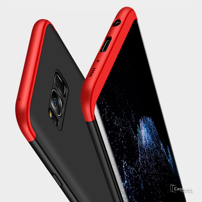 Laptop, Telefoane si Tablete - Telefoane mobile si accesorii - Accesorii Telefoane - Huse telefoane - Husa Samsung Galaxy S8 Plus, MyStyle, 360° 3in1 Negru-Rosu - Infinity.ro