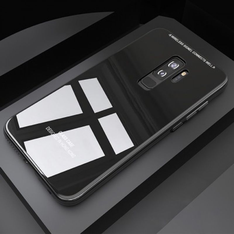 Laptop, Telefoane si Tablete - Telefoane mobile si accesorii - Accesorii Telefoane - Huse telefoane - Husa Samsung Galaxy S9, MyStyle Back Glass, husa cu sticla securizata pe spate de culoare neagra - Infinity.ro