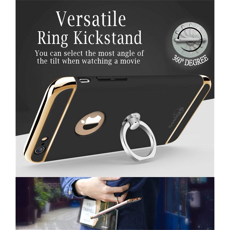 Laptop, Telefoane si Tablete - Telefoane mobile si accesorii - Accesorii Telefoane - Huse telefoane - Pachet husa Apple iPhone 6/6S, MyStyle Elegance Luxury 3in1 Ring Black, folie de sticla gratis - Infinity.ro