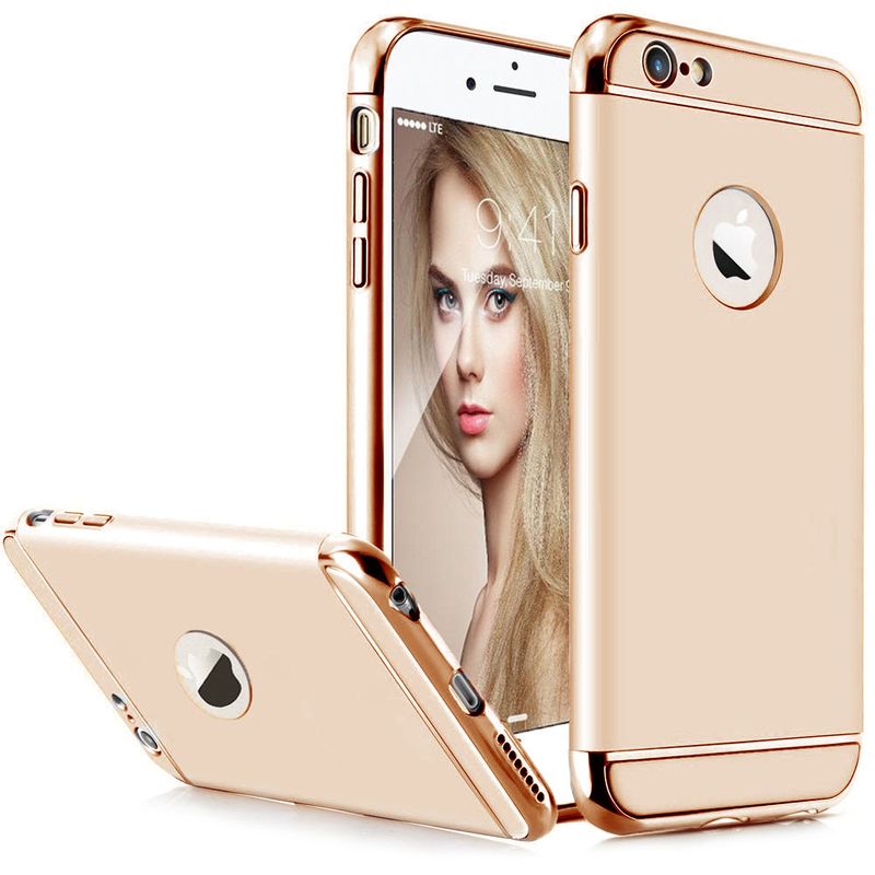 Laptop, Telefoane si Tablete - Telefoane mobile si accesorii - Accesorii Telefoane - Huse telefoane - Husa telefon Iphone 6/6S offera protectie 360° 3in1 Ultrasubtire - Gold - Infinity.ro