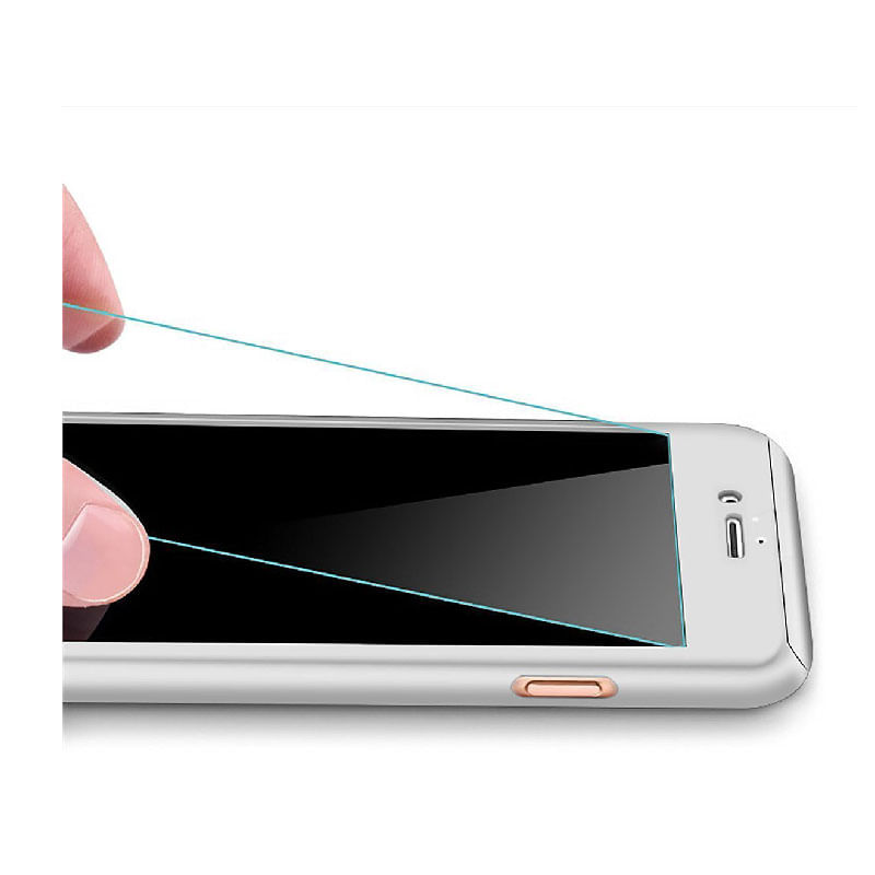 Laptop, Telefoane si Tablete - Telefoane mobile si accesorii - Accesorii Telefoane - Huse telefoane - Husa Aisi Iphone 7 Full Cover 360 + folie sticla, Silver - Infinity.ro