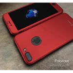 Laptop, Telefoane si Tablete - Telefoane mobile si accesorii - Accesorii Telefoane - Huse telefoane - Husa Ipaky Iphone 7 Plus Full Cover 360 + folie sticla securizata, Rosu - Infinity.ro