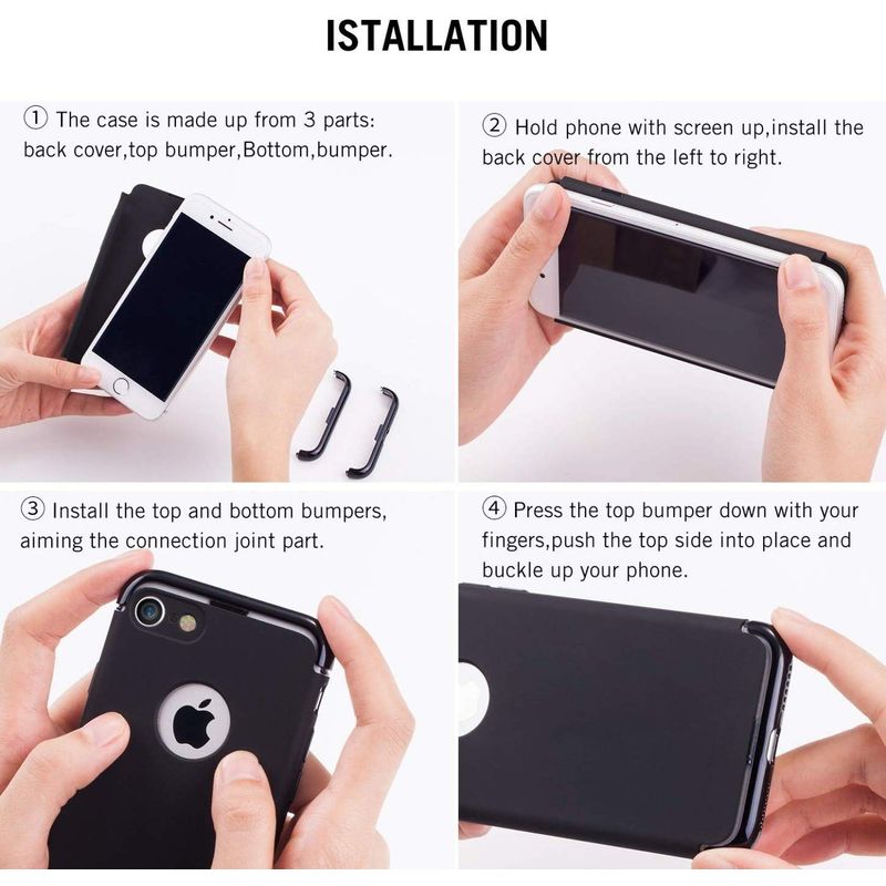 Laptop, Telefoane si Tablete - Telefoane mobile si accesorii - Accesorii Telefoane - Huse telefoane - Husa Apple iPhone 7 ofera protectie 3in1 Black - Infinity.ro