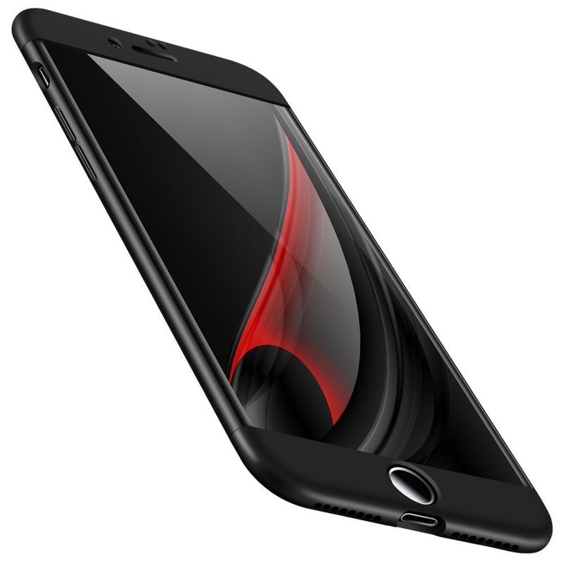 Laptop, Telefoane si Tablete - Telefoane mobile si accesorii - Accesorii Telefoane - Huse telefoane - Husa telefon Apple Iphone 7 Plus ofera protectie Subtire 3in1 Lux Design Black + Folie Sticla - Infinity.ro