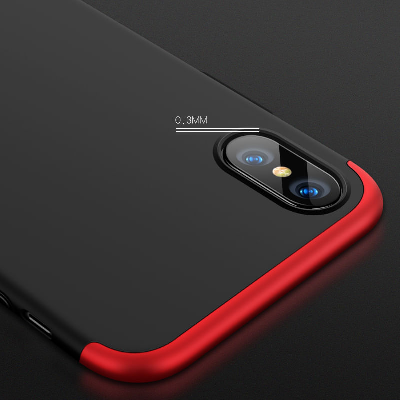 Laptop, Telefoane si Tablete - Telefoane mobile si accesorii - Accesorii Telefoane - Huse telefoane - Husa Full Cover 360 GKK Apple iPhone X, iPhone 10 - Negru-Rosu - Infinity.ro