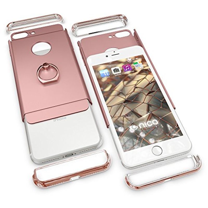 Laptop, Telefoane si Tablete - Telefoane mobile si accesorii - Accesorii Telefoane - Huse telefoane - Husa Apple iPhone 7 Plus, MyStyle Elegance Luxury 3in1 Ring Rose-Gold - Infinity.ro