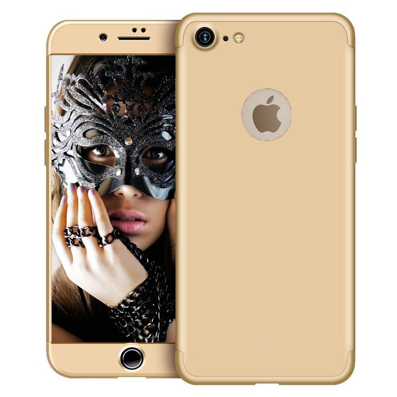 Laptop, Telefoane si Tablete - Telefoane mobile si accesorii - Accesorii Telefoane - Huse telefoane - Husa telefon Apple Iphone 7 Plus ofera protectie Subtire 3in1 Lux Design Gold + Folie Sticla - Infinity.ro