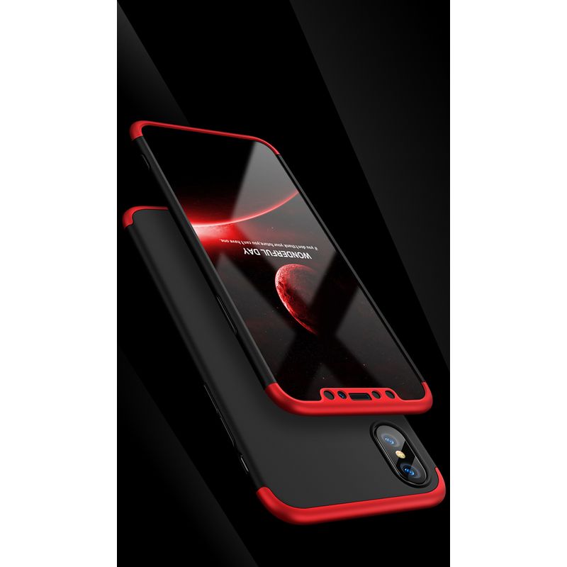 Laptop, Telefoane si Tablete - Telefoane mobile si accesorii - Accesorii Telefoane - Huse telefoane - Husa Full Cover 360 GKK Apple iPhone X, iPhone 10 - Negru-Rosu - Infinity.ro