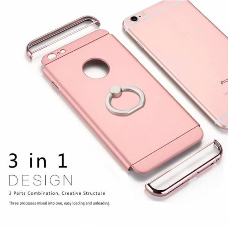 Laptop, Telefoane si Tablete - Telefoane mobile si accesorii - Accesorii Telefoane - Huse telefoane - Husa Apple iPhone 7 Plus, MyStyle Elegance Luxury 3in1 Ring Rose-Gold - Infinity.ro