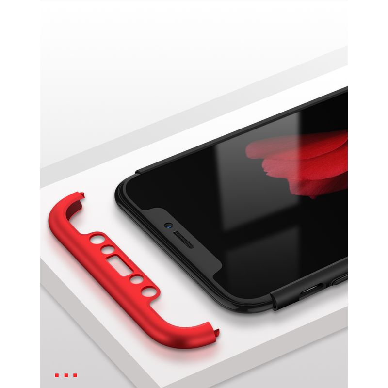 Laptop, Telefoane si Tablete - Telefoane mobile si accesorii - Accesorii Telefoane - Huse telefoane - Husa Full Cover 360 GKK Apple iPhone X, iPhone 10 - Negru-Rosu - Infinity.ro