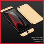 Laptop, Telefoane si Tablete - Telefoane mobile si accesorii - Accesorii Telefoane - Huse telefoane - Husa telefon Apple Iphone 7 Plus ofera protectie Subtire 3in1 Lux Design Gold + Folie Sticla - Infinity.ro