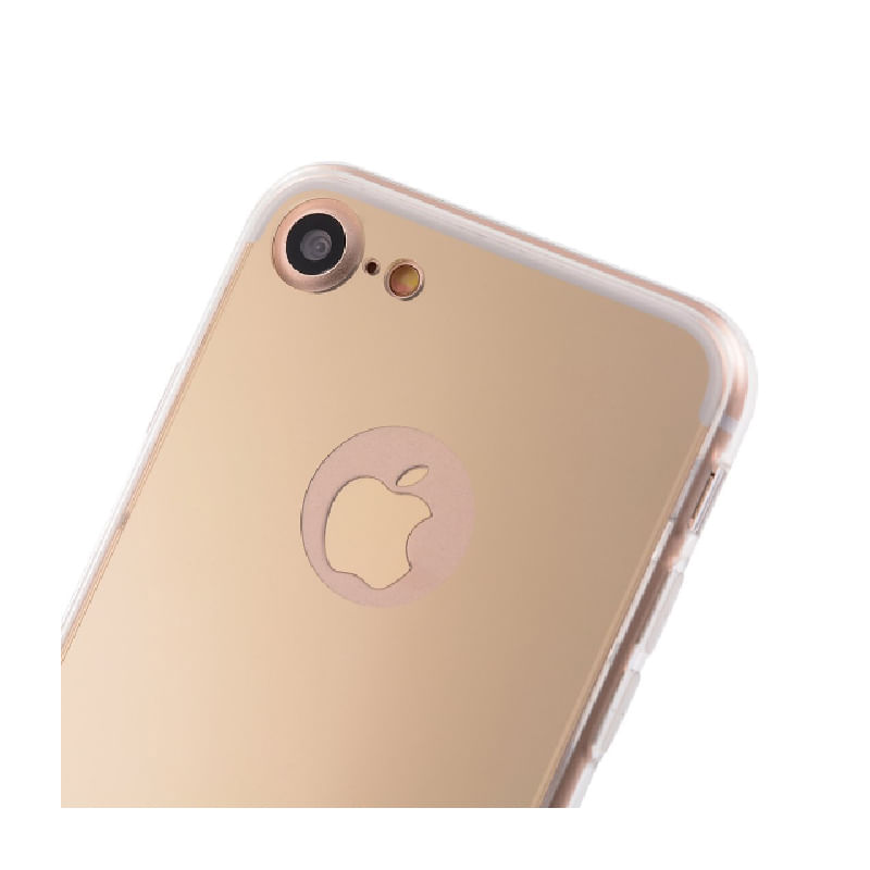 Laptop, Telefoane si Tablete - Telefoane mobile si accesorii - Accesorii Telefoane - Huse telefoane - Husa Mirror Slim Iphone 7 / 8 cu margini din silicon - Gold - Infinity.ro