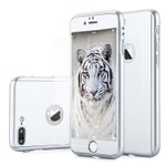Laptop, Telefoane si Tablete - Telefoane mobile si accesorii - Accesorii Telefoane - Huse telefoane - Husa telefon Iphone 8 Plus ofera protectie 360° Ultrasubtire + Folie Sticla Silver - Infinity.ro