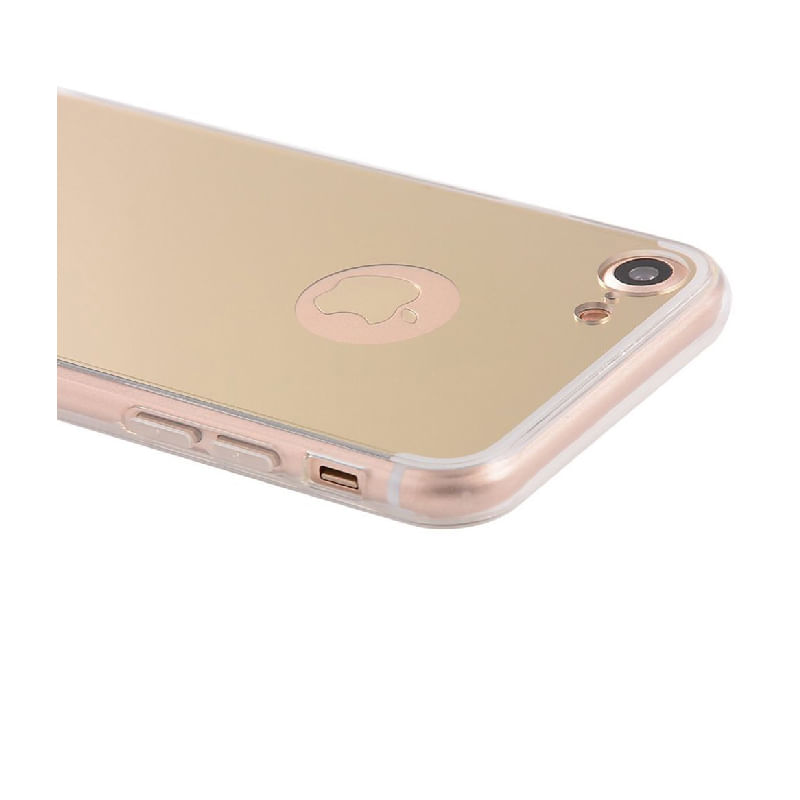 Laptop, Telefoane si Tablete - Telefoane mobile si accesorii - Accesorii Telefoane - Huse telefoane - Husa Mirror Slim Iphone 7 / 8 cu margini din silicon - Gold - Infinity.ro